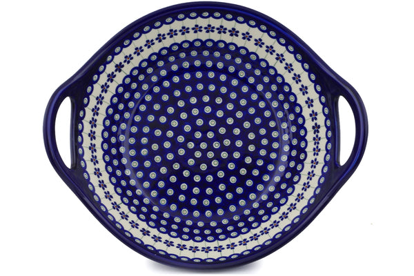Bowl with Handles 12-inch Flowering Peacock Theme