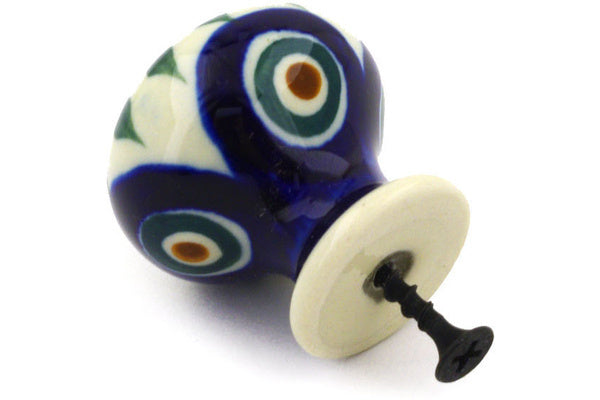 Drawer knob 1-3/8 inch 1" Peacock Leaves Theme